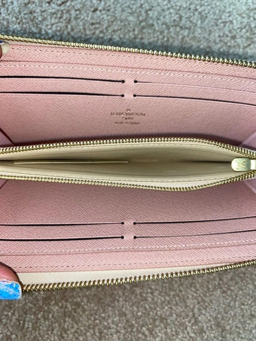 Louis Vuitton | Clemence Wallet | Damier Azur White